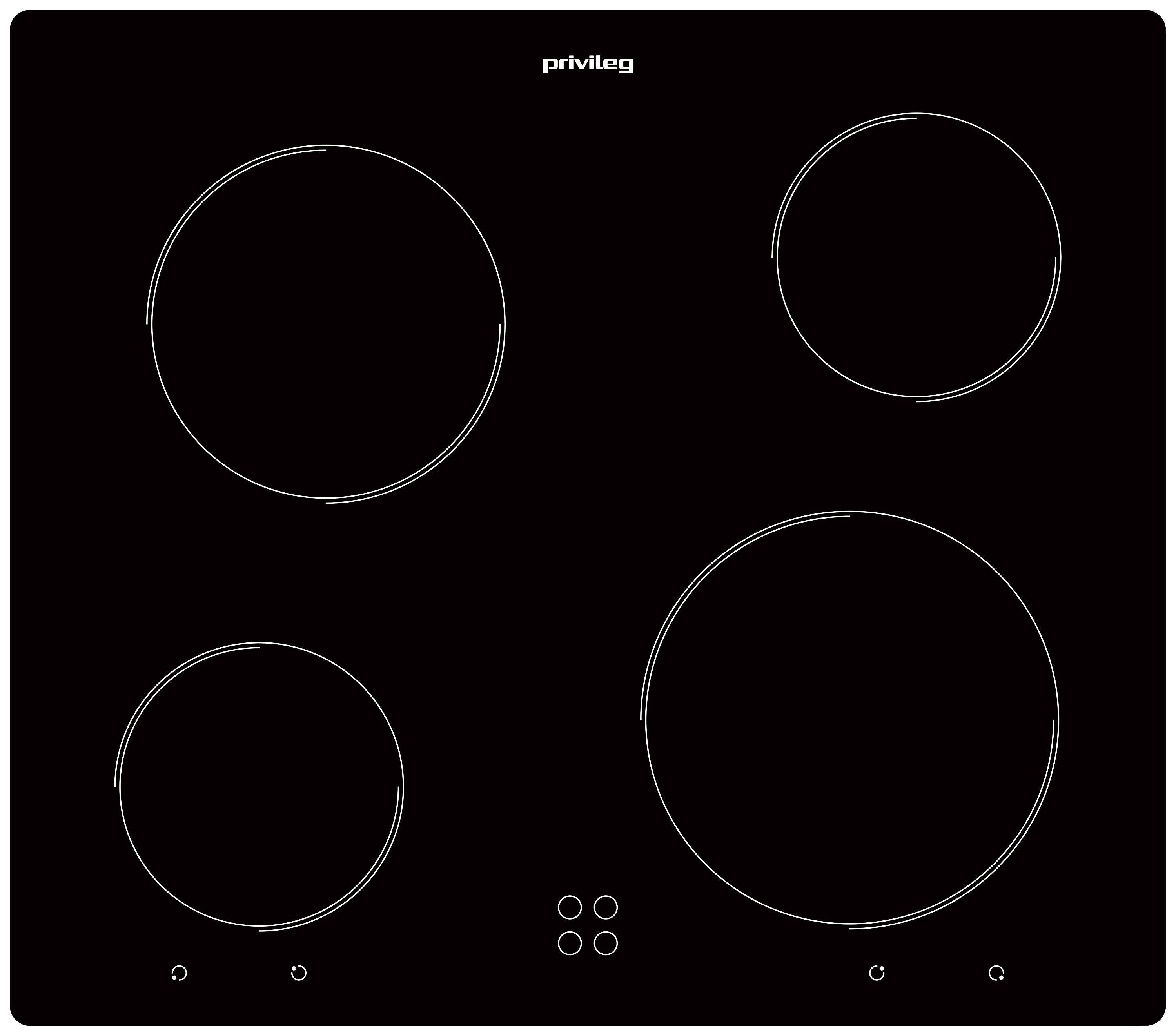 Glaskeramikkochfeld Pcthr 6040 Ne - Schwarz, Basics, Glas (56/46/49cm) - Privileg