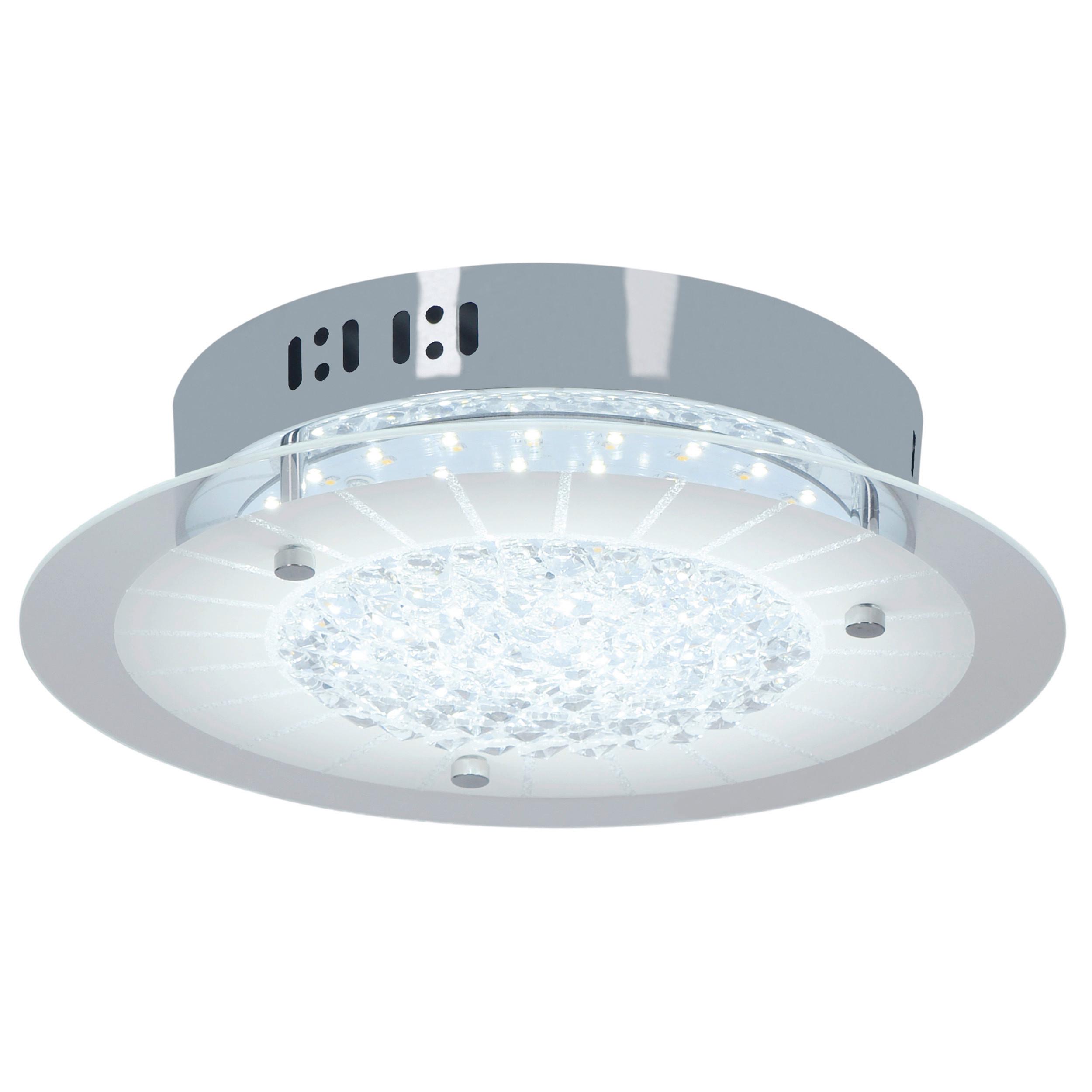 LED-Deckenleuchte Chur Ø 28 cm Rund mit Farbtemperaturwechsler - Chromfarben, Design, Glas/Kunststoff (28/7cm) - Näve