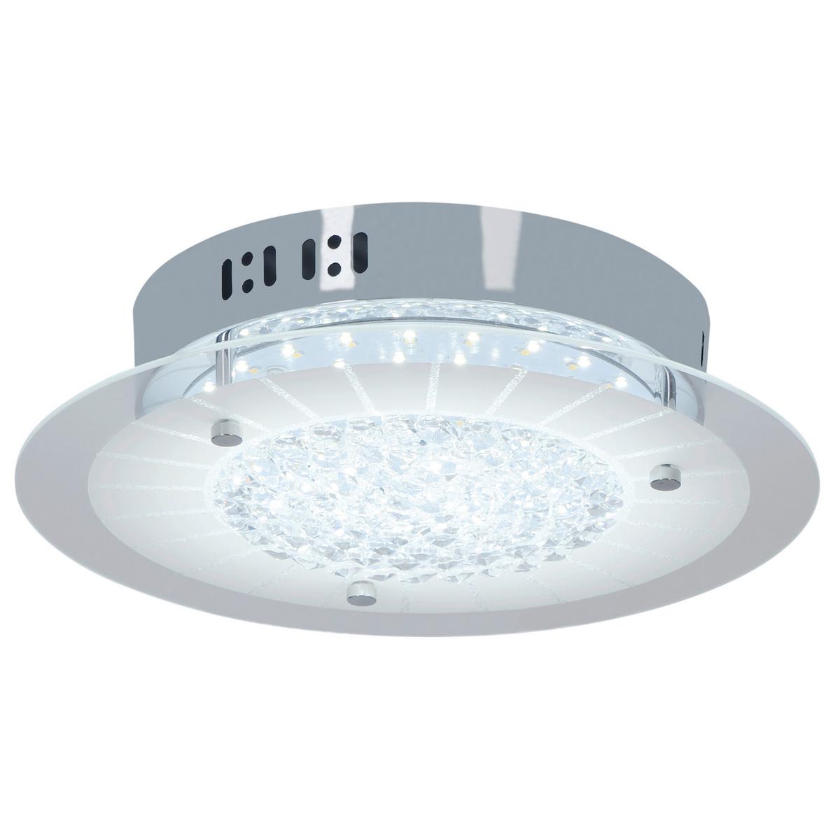 LED-Deckenleuchte Chur Ø 28 cm Rund mit Farbtemperaturwechsler - Chromfarben, Design, Glas/Kunststoff (28/7cm) - Näve