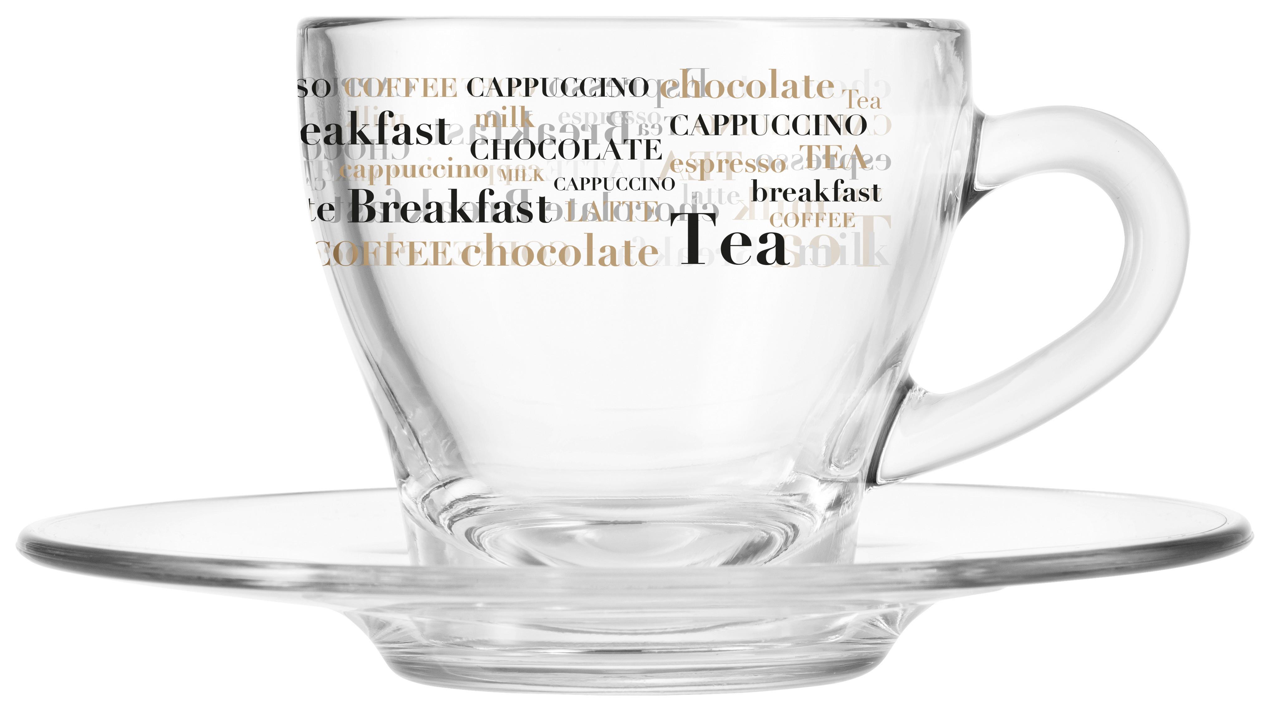 Espressotasse mit Untertasse Kirstin - Transparent, LIFESTYLE, Glas (76ml) - Luca Bessoni