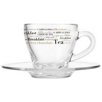 Espresso Csésze És Alj Kirstin - áttetsző, Lifestyle, Üveg (76ml) - Luca Bessoni