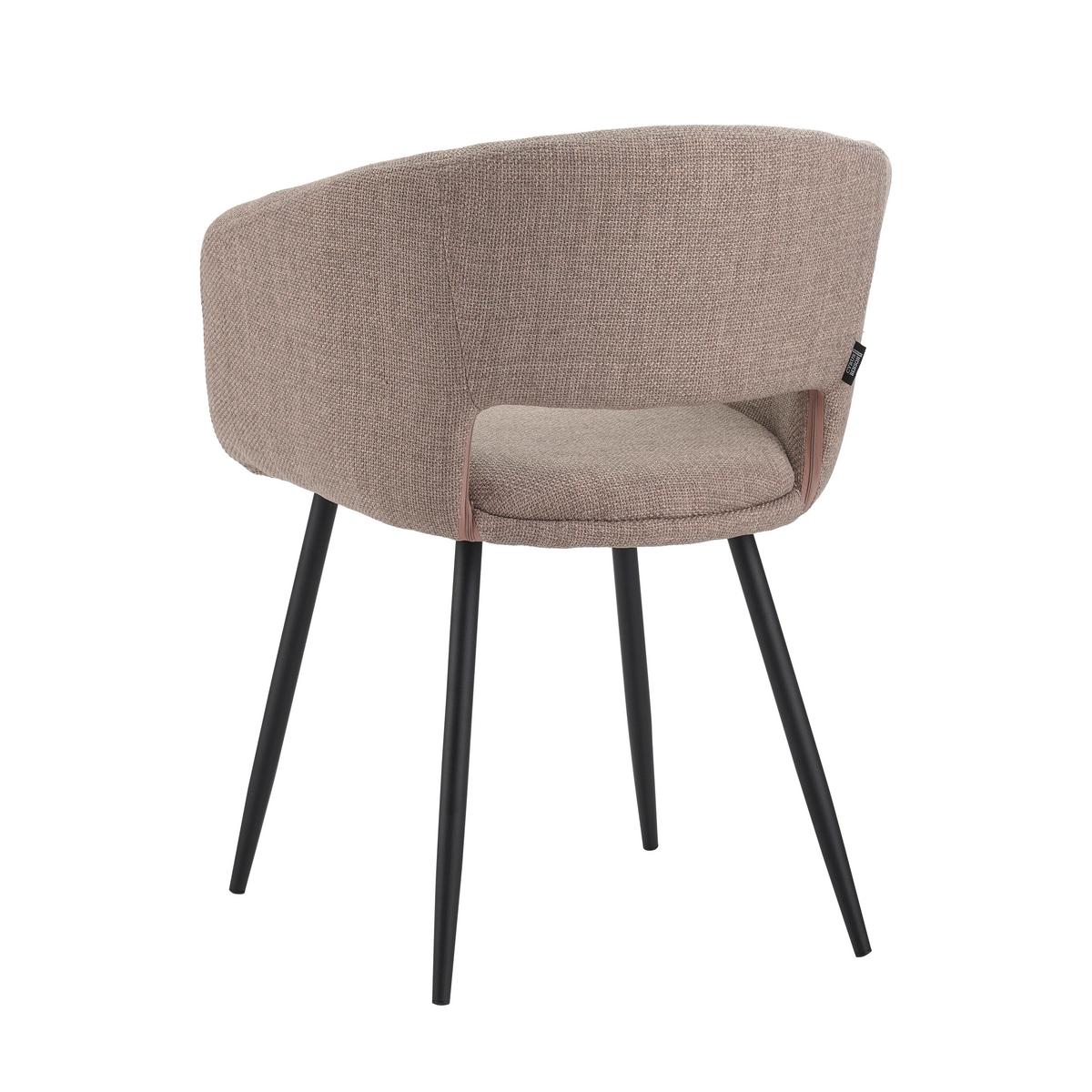 Armlehnstuhl Boden Taupe B: 59 Cm - Taupe/Schwarz, MODERN, Textil/Metall (59/78/55cm) - MID.YOU