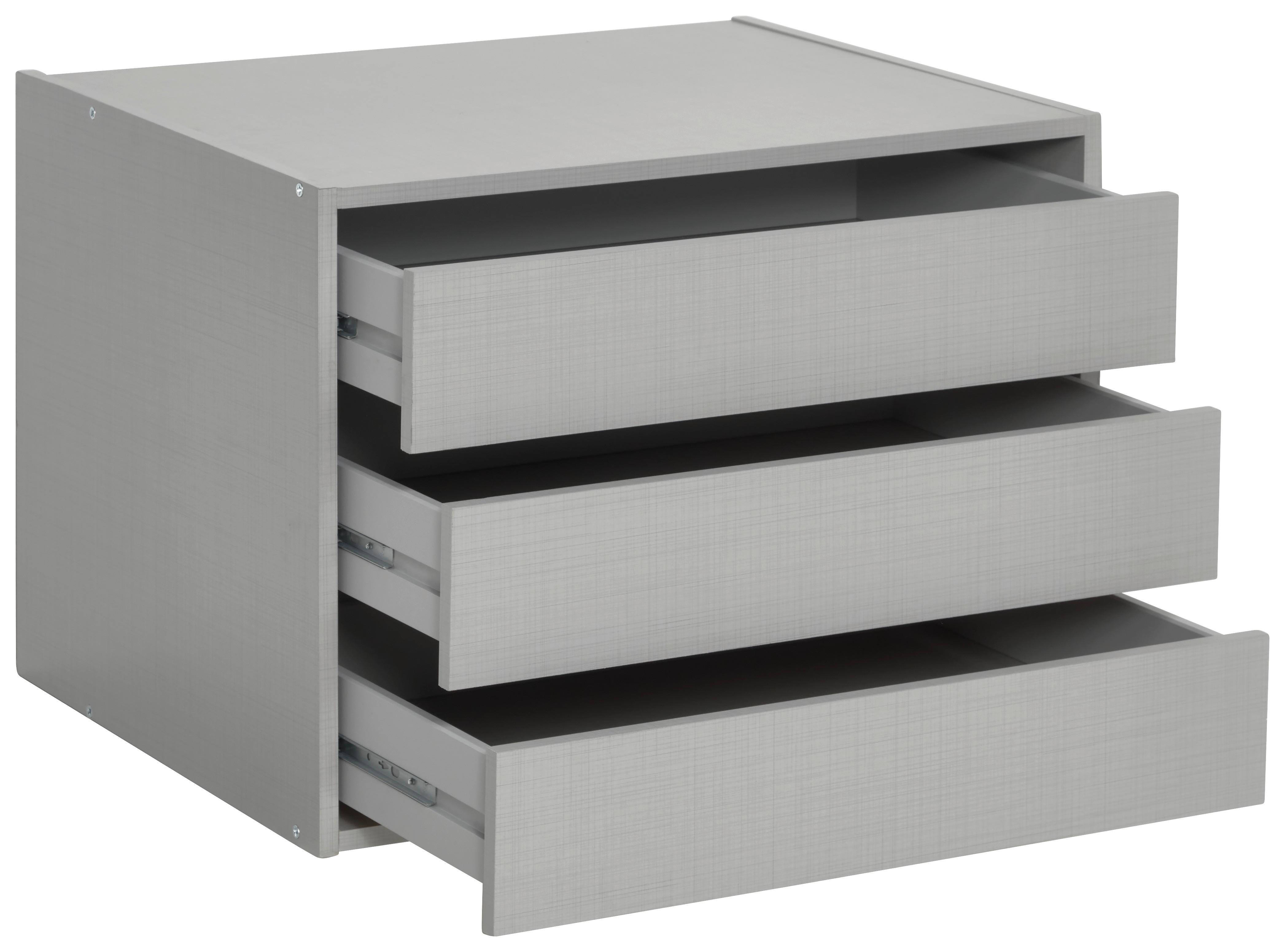 Schubkasteneinsatz B: 66 cm Line Grey 3 Laden - Holzwerkstoff (66/48/54cm)