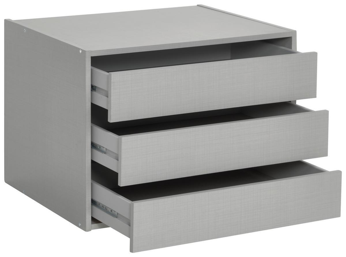 Schubkasteneinsatz B: 66 cm Line Grey 3 Laden - Holzwerkstoff (66/48/54cm)