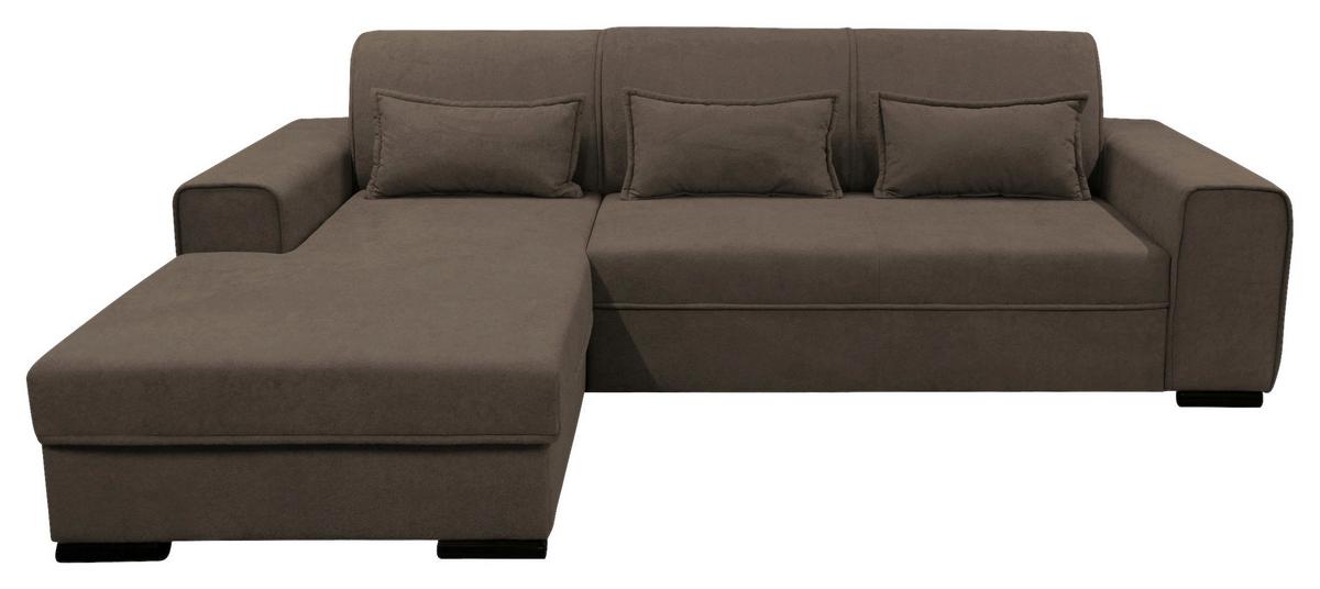 Ecksofa Classic Braun 175x270 cm - Schwarz/Braun, Design, Textil (175/270cm) - MID.YOU