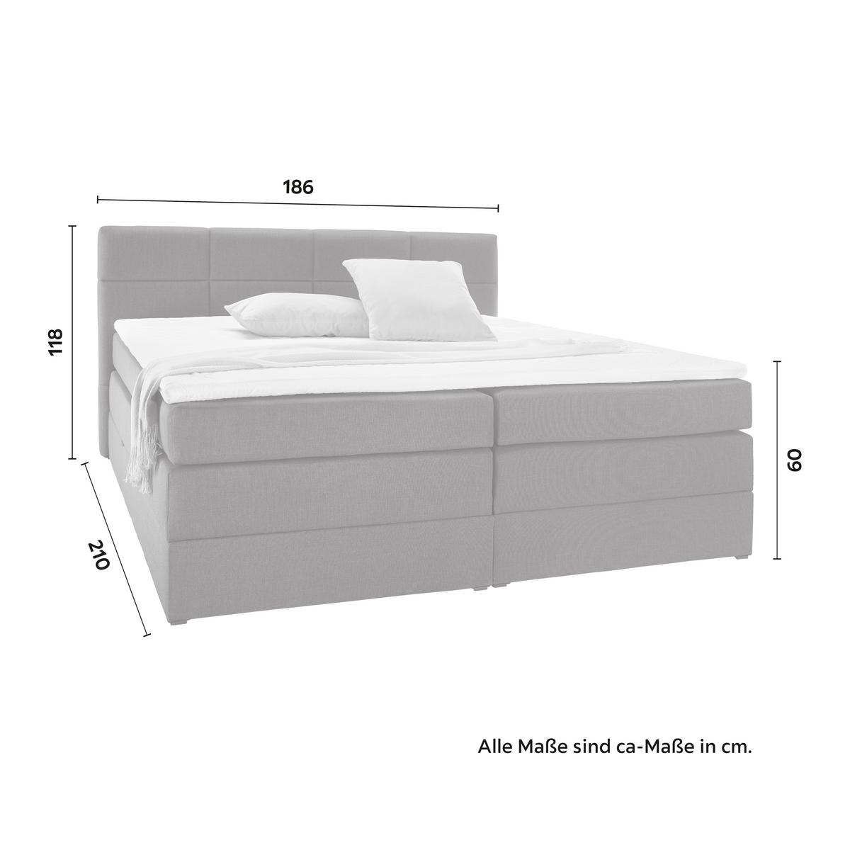 Čalúnená boxspring posteľ Greta, 180x200, tmavosivá - tmavosivá, Modern, drevo/kompozitné drevo (180/200cm) - Bessagi Home