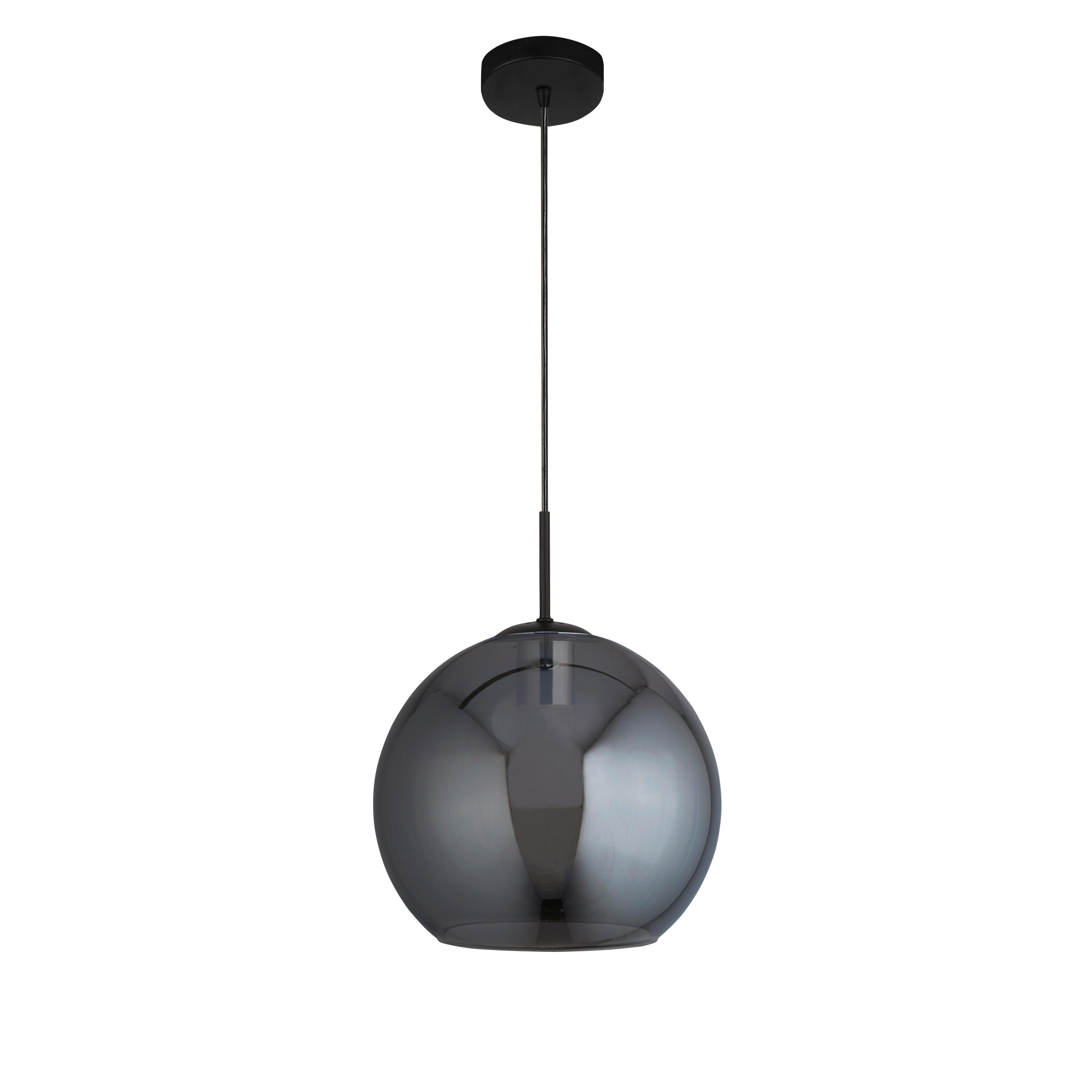 Hängeleuchte Amsterdam H: 120 cm 1-Flammig - Schwarz, Design, Glas/Metall (30/120cm)