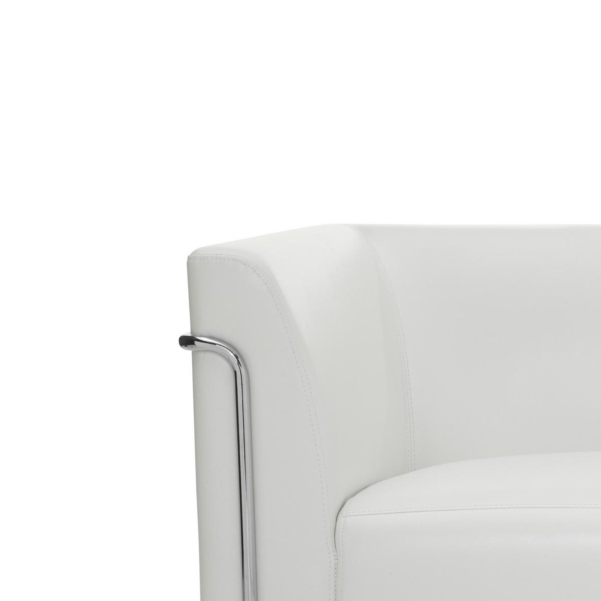 2-sitzer-sofa Curacao Weiß - Silberfarben/Weiß, MODERN, Textil (130/71/74cm) - MID.YOU