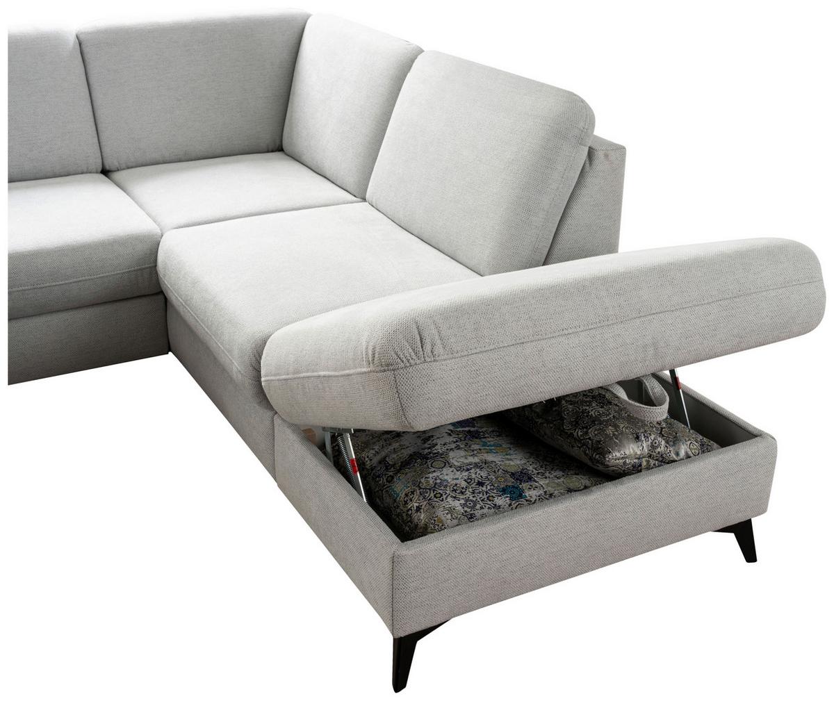 SEDACÍ SOUPRAVA LOLLAND - černá/světle šedá, Moderní, kov/textil (249/212cm)