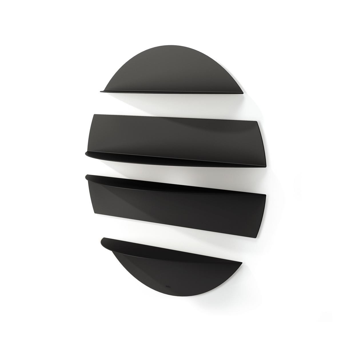 Wandregal Schwarz B: 76 Cm - Schwarz, Basics, Metall (76/76/19cm) - Umbra
