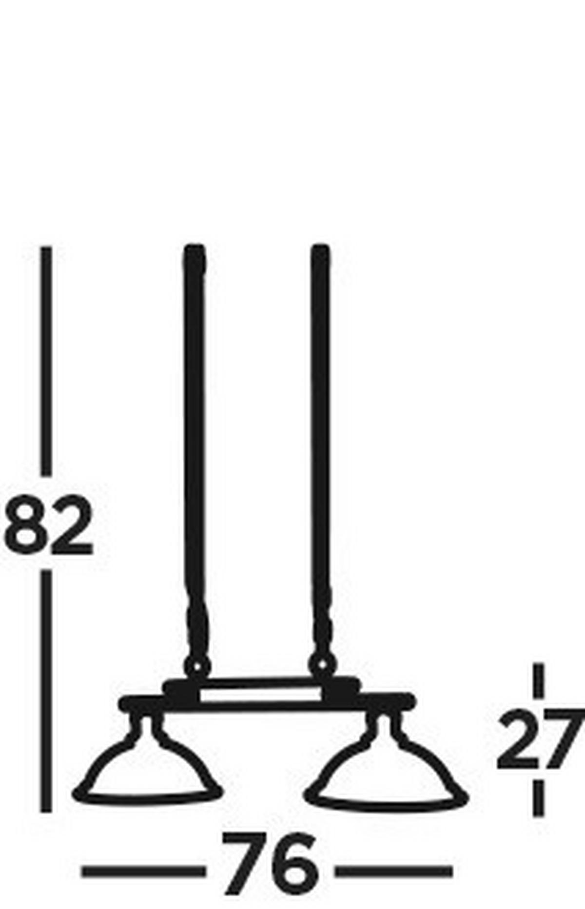 Hängeleuchte 2682-2ss Bistro - Silberfarben/Weiß, KONVENTIONELL, Glas/Metall (76/82/28cm)