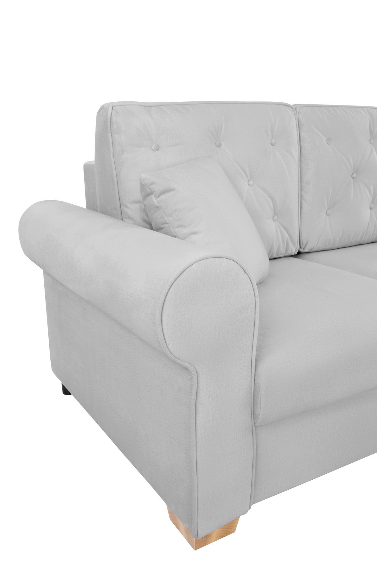 Schlafsofa Arles, Hellgrau 20 B: 240 Cm - Buchefarben/Hellgrau, Design, Textil (240/94/98cm) - MID.YOU