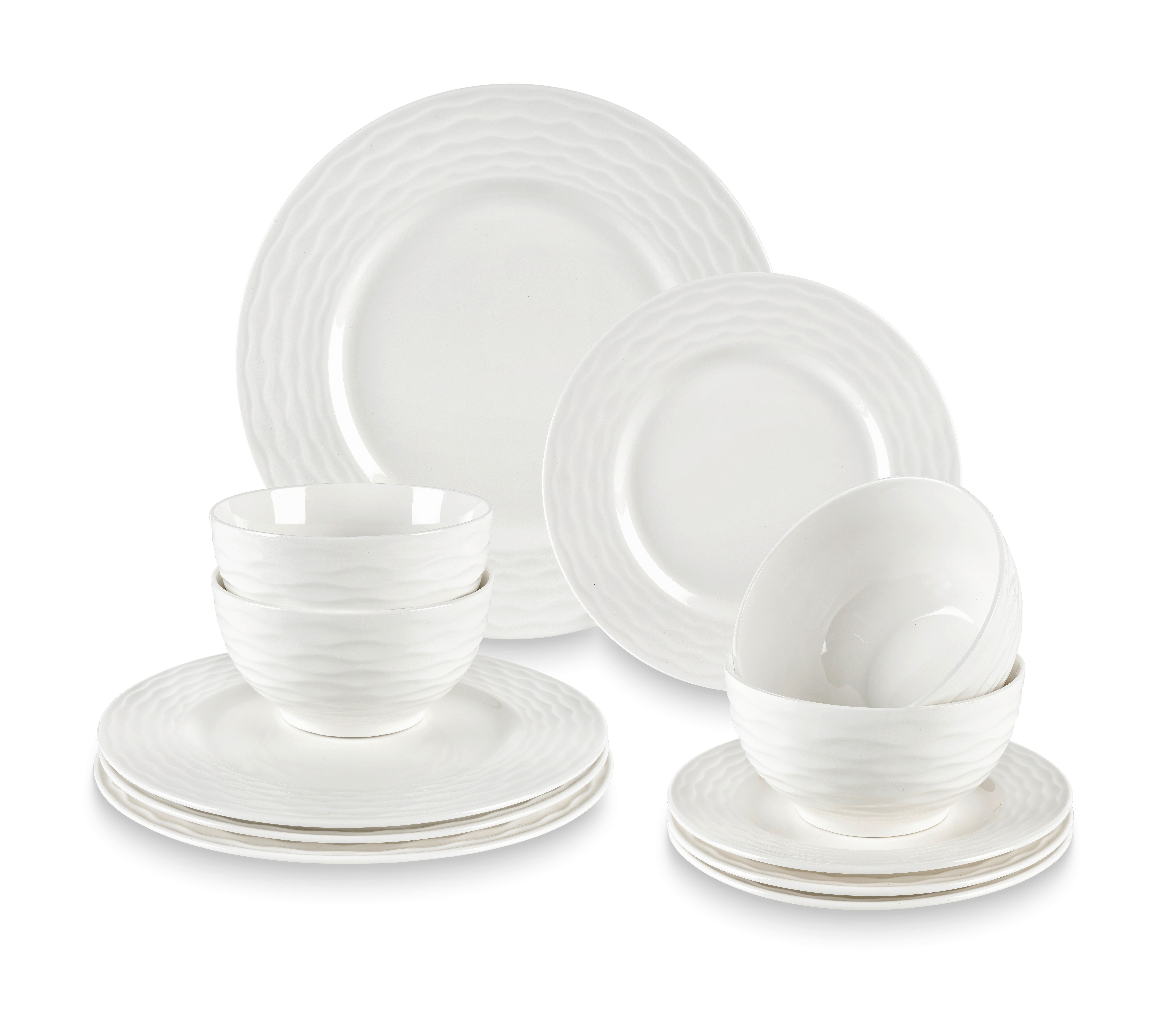 Jídelní souprava 12-dílná - bílá, Konvenční, keramika - Mömax