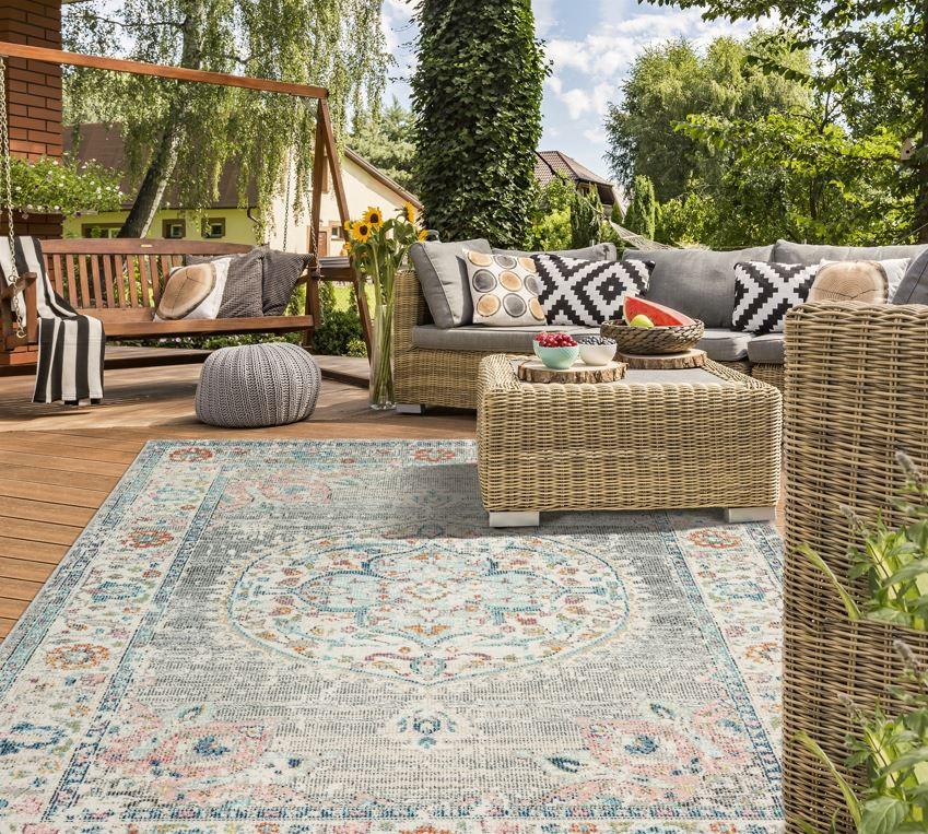 Outdoorteppich Salsa Outdoor 20053 - Blau/Grau, KONVENTIONELL, Textil (140/200cm)