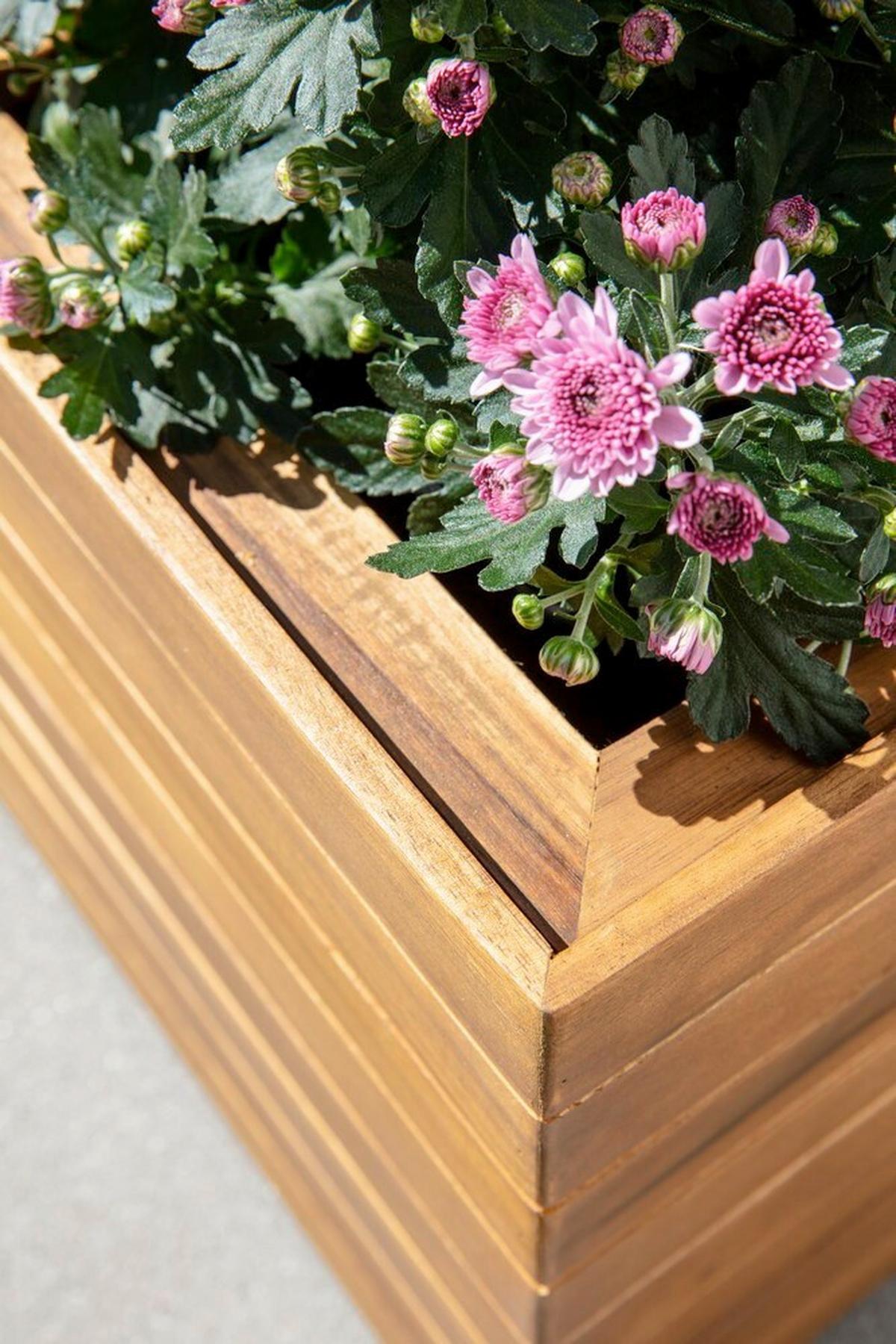 BLUMENKASTEN AKAZIE KÜBEL BRAUN - Mokka, Basics, Holz (84/30/35cm) - Prestige Home