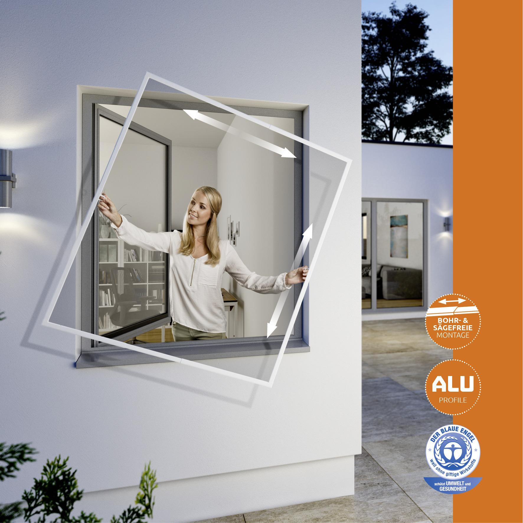 Fliegengitter Fenster 100x120 cm Weiß, Wetterfest - Weiß, Basics, Metall (100/120cm)