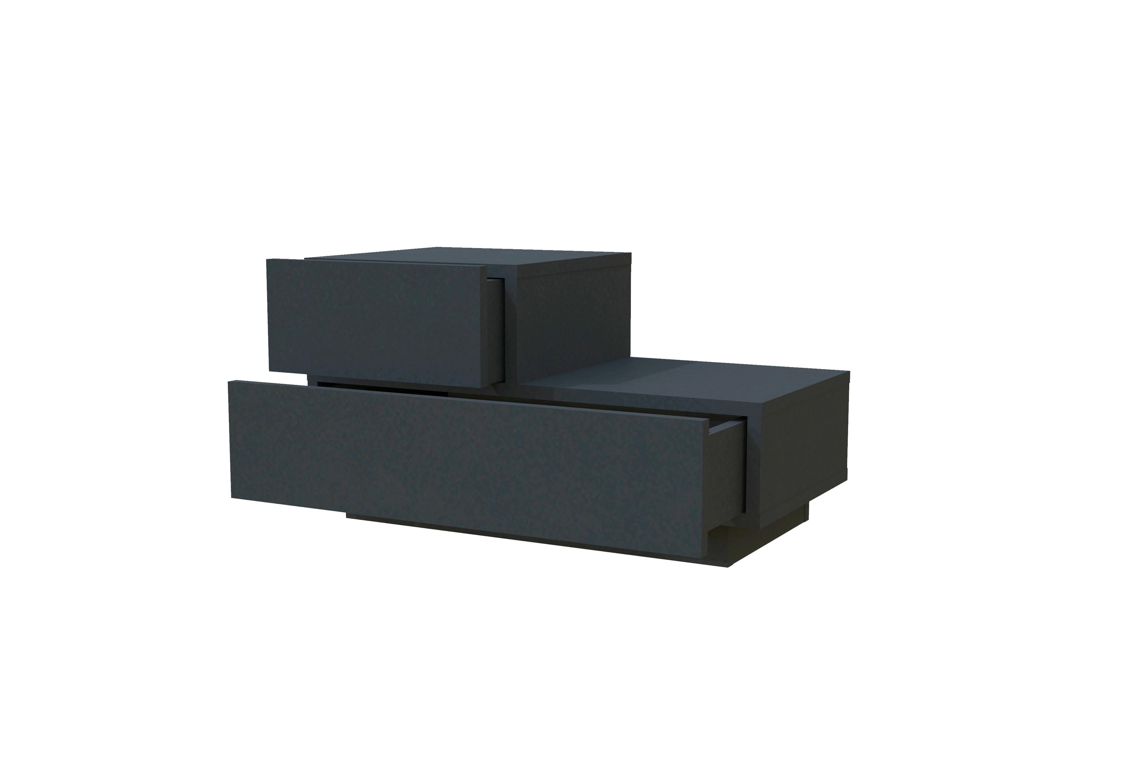 Nachttisch Kayra Anthrazit B: 70cm - Anthrazit, Design, Holzwerkstoff (70/39/30cm) - Livetastic