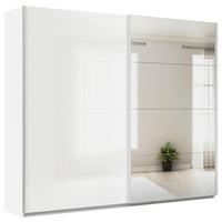 Schwebetürenschrank Feldkirch 271 Maxihöhe - Weiß Hochglanz/Silberfarben, MODERN, Holzwerkstoff (271/229/62cm)