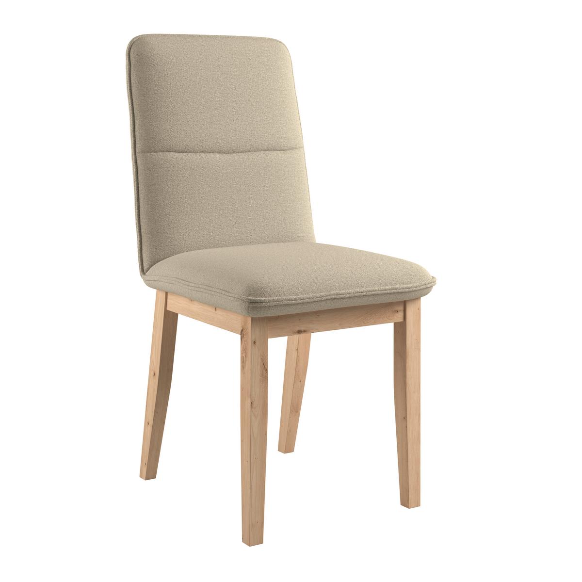 Vierfußstuhl Beluna Ii Webstoff Beige, B: 47cm - Eichefarben/Beige, KONVENTIONELL, Holz/Textil (47/91/44cm) - James Wood