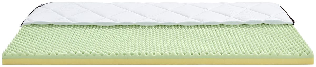 Topper Luxe 180x200 cm H2/H3 Kaltschaumkern/ Viscoschaumkern - Weiß, Textil (180/200cm) - Ele
