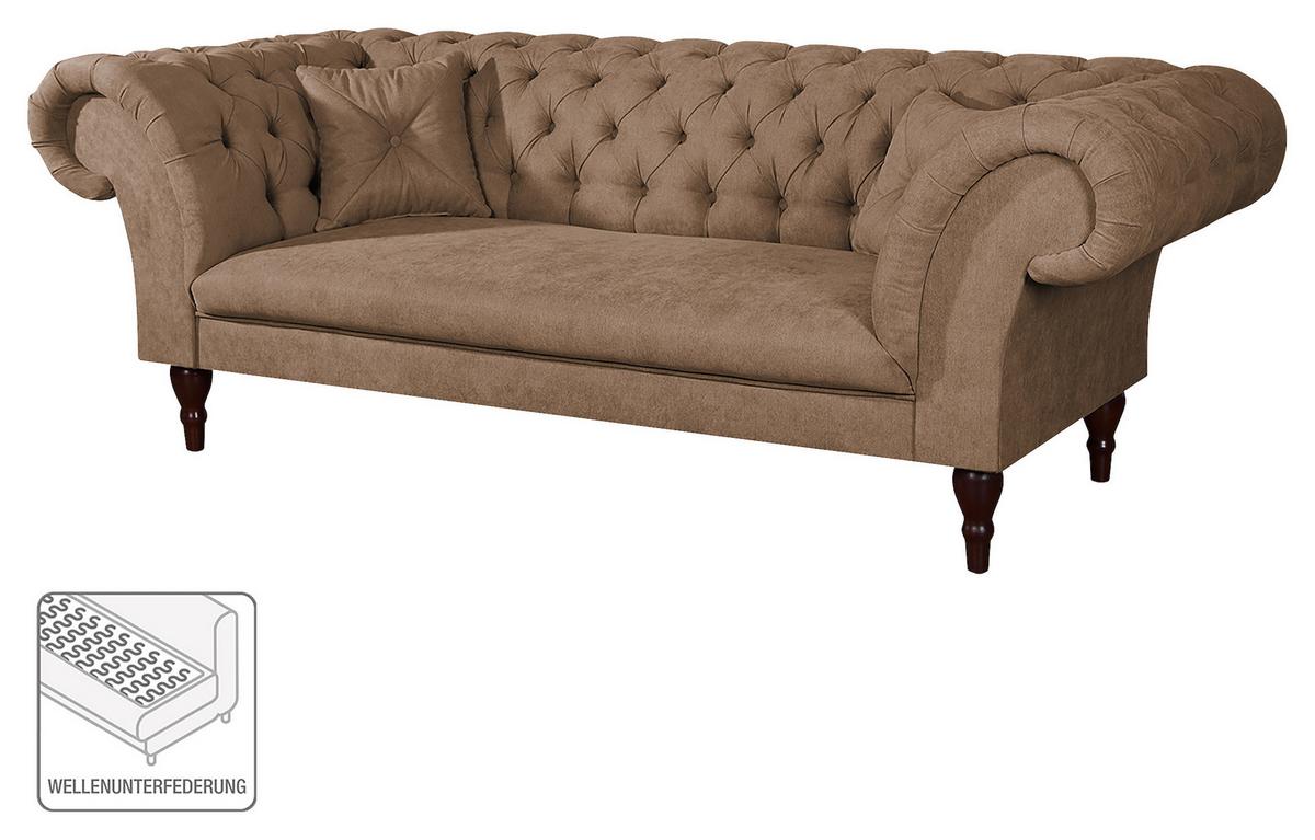 3-Sitzer-Sofa Preston Cappuccino B: 232 cm - Braun/Cappuccino, Design, Textil (232/79/97cm) - Livetastic