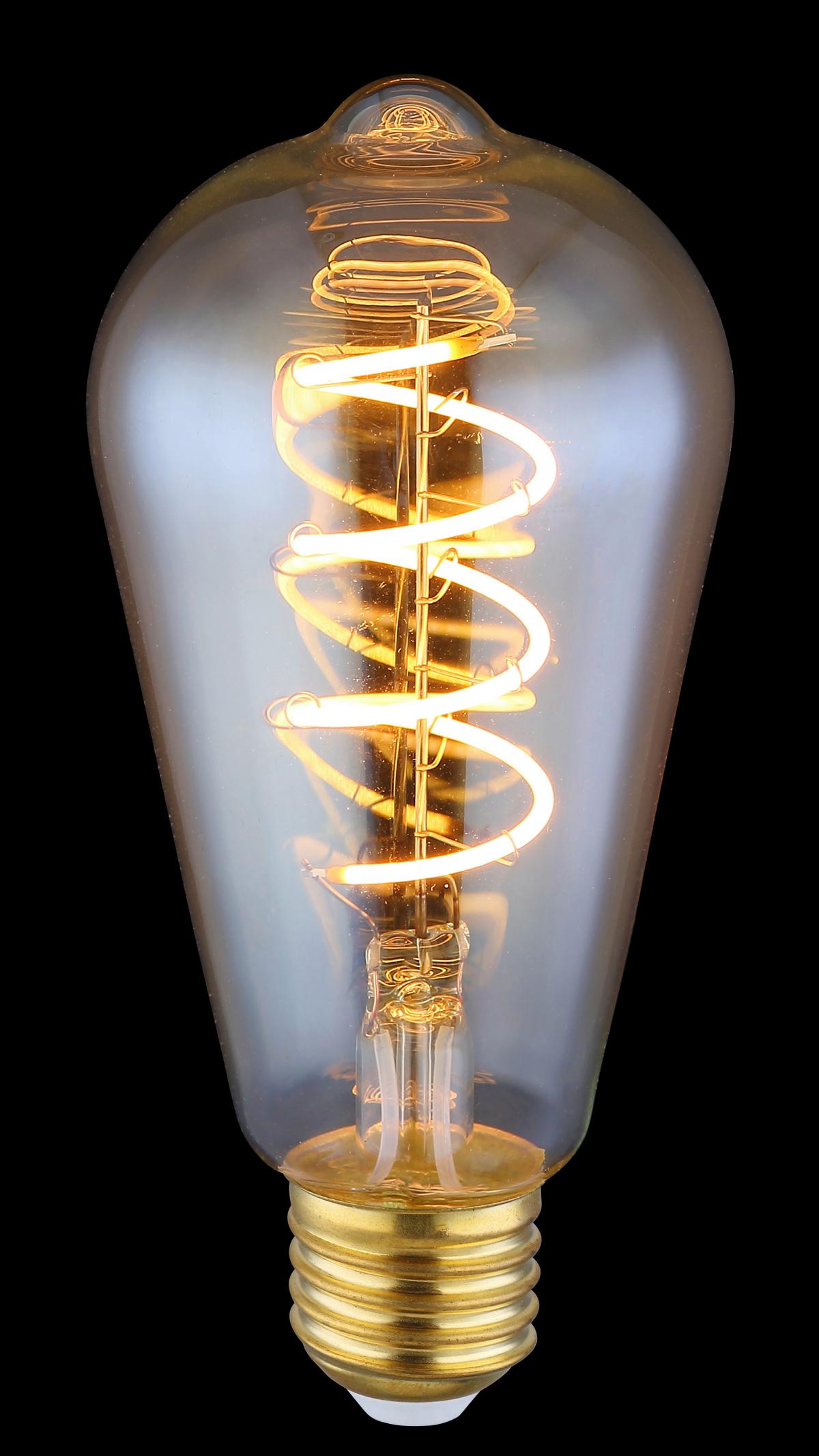 LED-LEUCHTMITTEL 1800K, E27 - Bernsteinfarben, Basics, Glas (6,4/14,1cm)