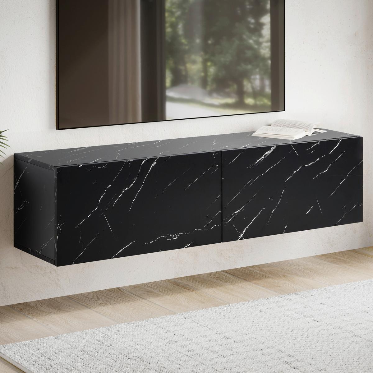 Lowboard Schwarz B: 120 Cm - Schwarz, Design, Holzwerkstoff (120/30/30cm) - MID.YOU