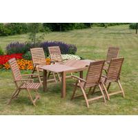 Gartentisch ausziehbar Paraiba Echtholz L: 150 cm - Akaziefarben, ROMANTIK / LANDHAUS, Holz (150/90/74,5cm) - Gardenson