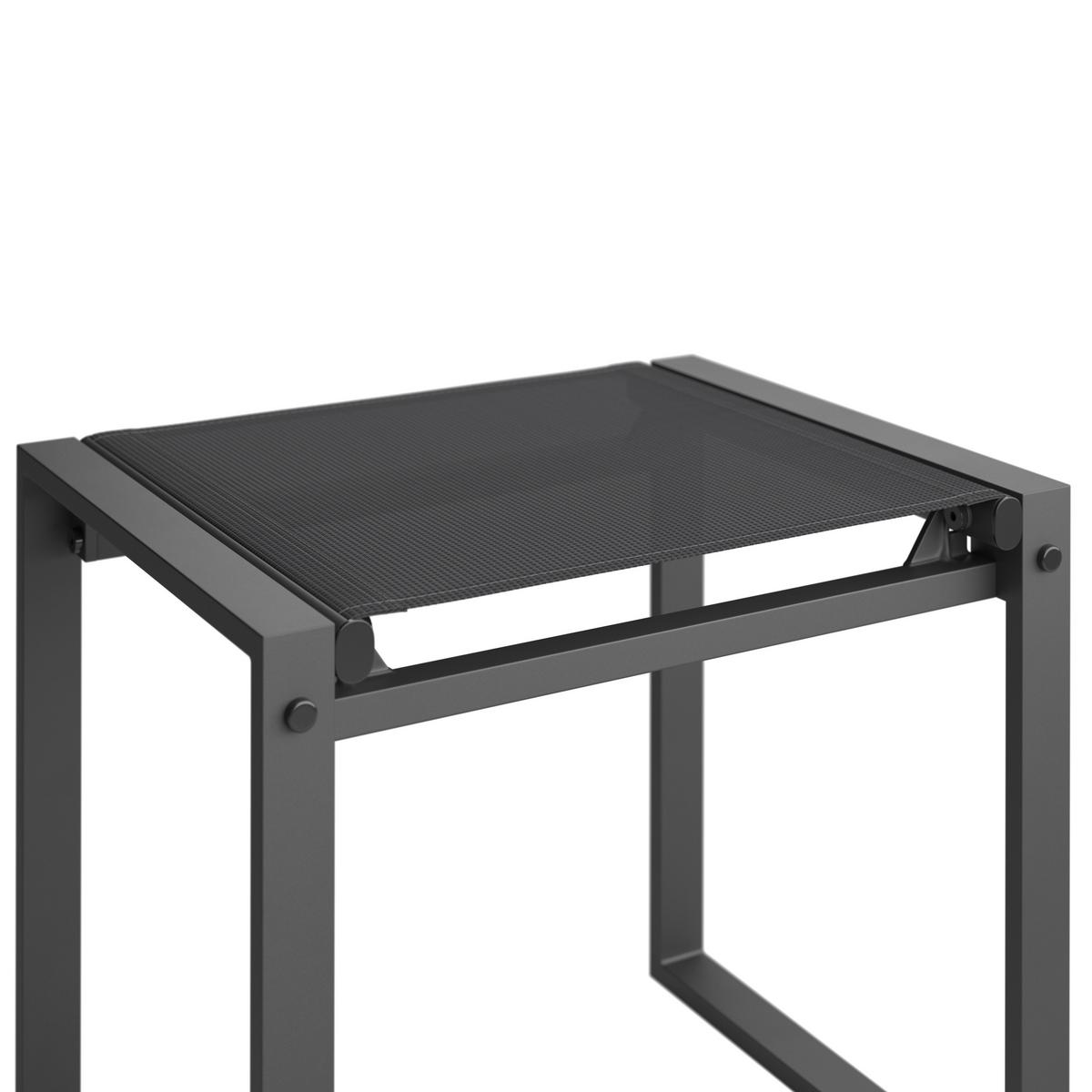 Balkonset Lissabon - Anthrazit/Schwarz, MODERN, Kunststoff/Textil - Beldano