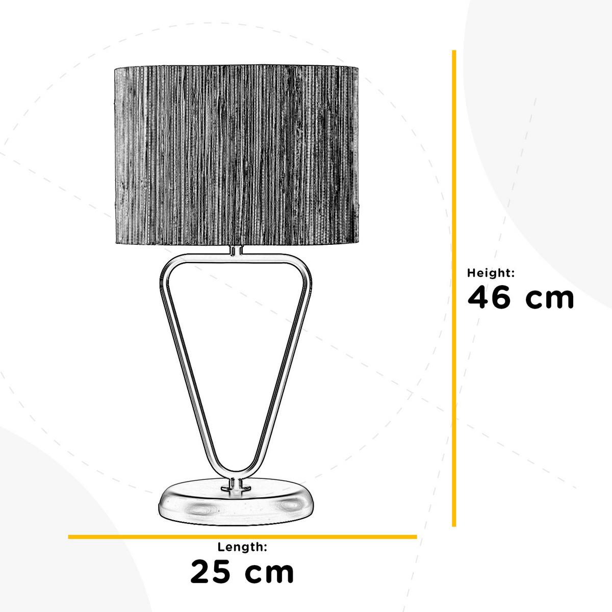 Tischleuchte Madu Schwarz Beige L: 25 cm - Beige/Schwarz, Natur, Kunststoff/Textil (25/17/46cm)