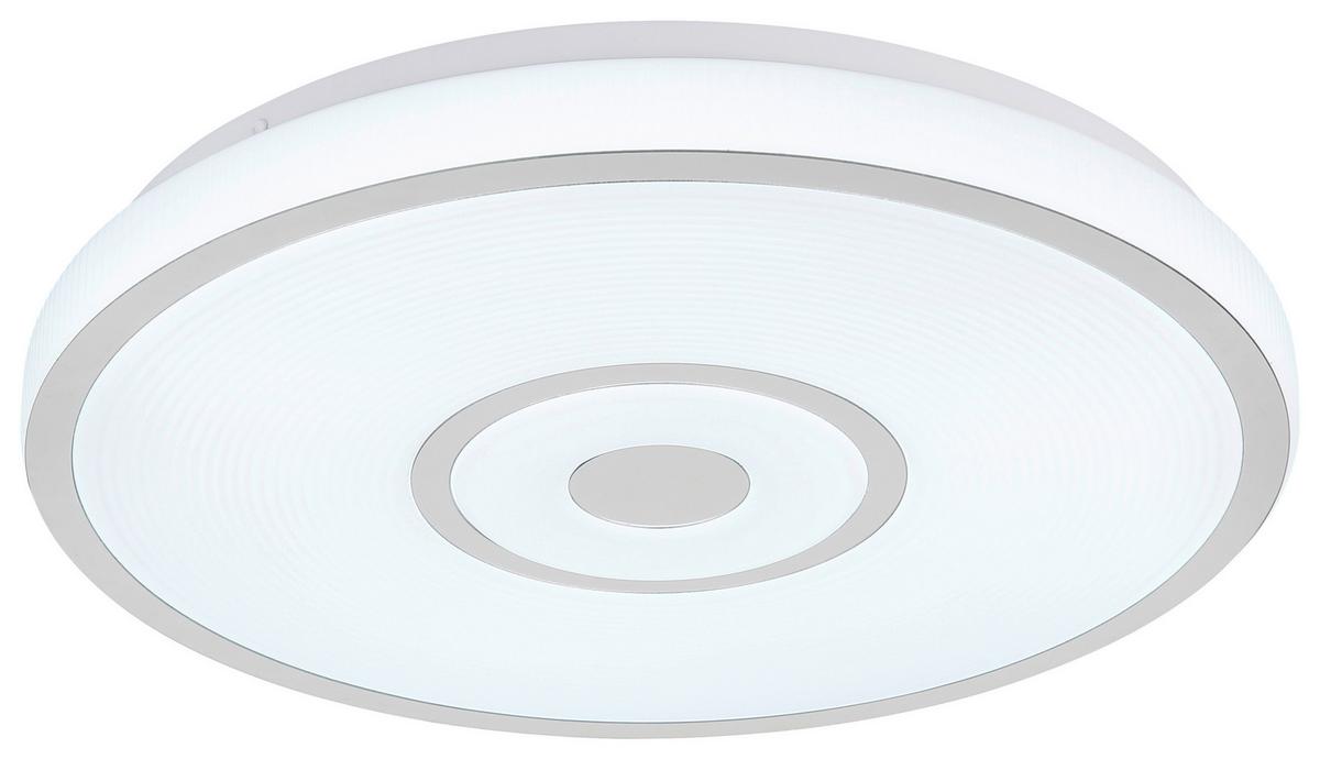 LED-Deckenleuchte Charlie - Chromfarben/Weiß, Basics, Kunststoff/Metall (38/5,5cm) - Luca Bessoni