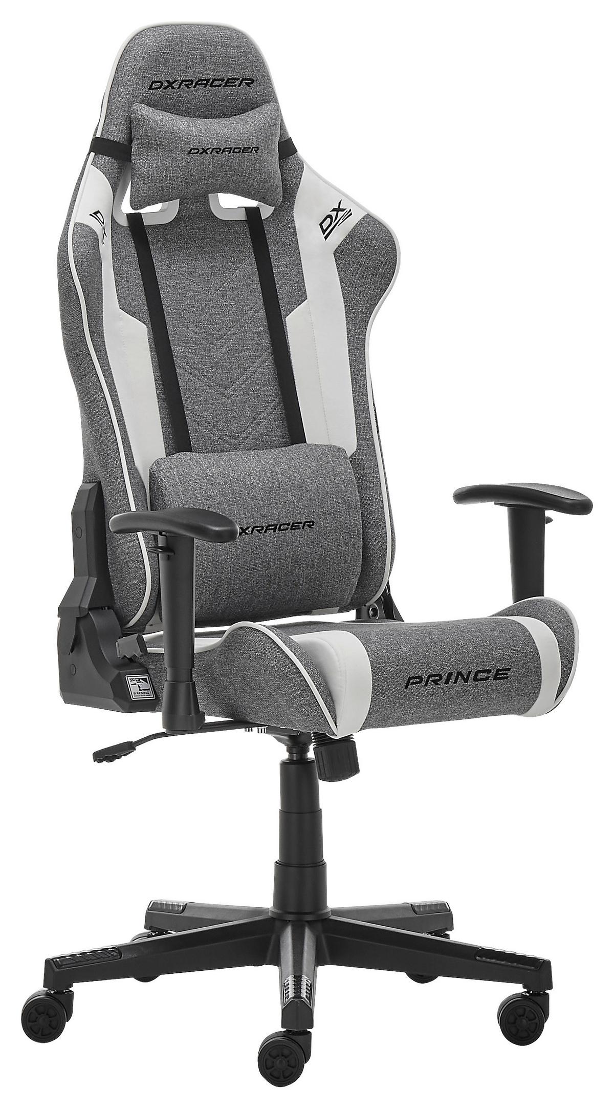 Herní židle PRINCE -EXKLUSIV- - šedá/bílá, Moderní, textil/plast (70/126/70cm) - Dxracer