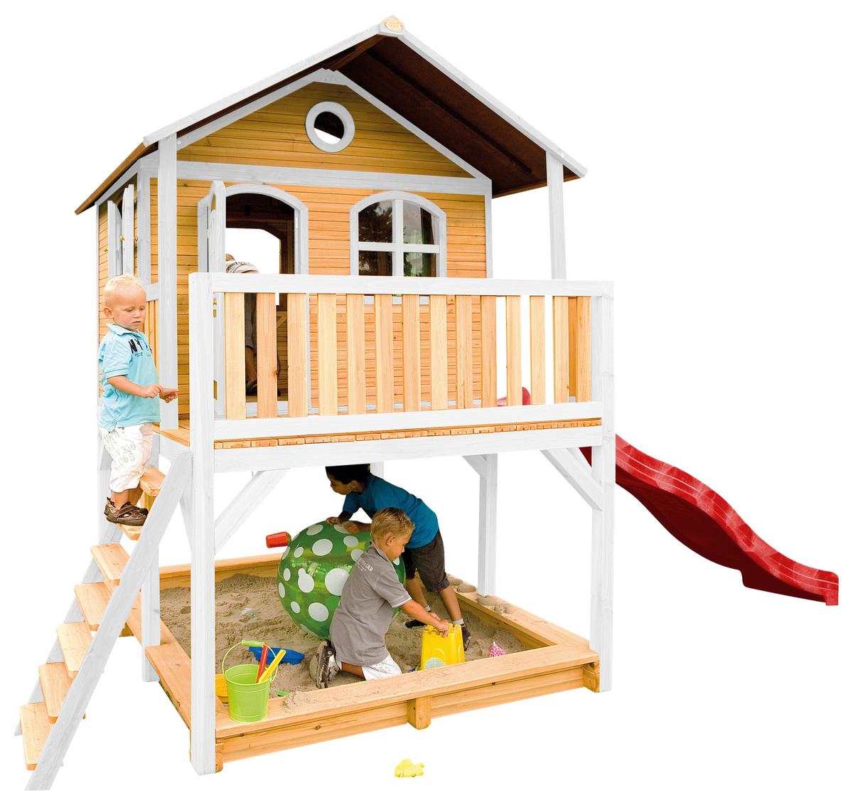 Spielhaus A030.042.21 - Rot/Braun, KONVENTIONELL, Holz (432/293/212cm) - Ambia Garden