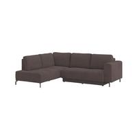 Rohová sedačka VENI, levá, hnědý manšestr - černá/hnědá, Moderní, textil (210/272cm) - Ondega