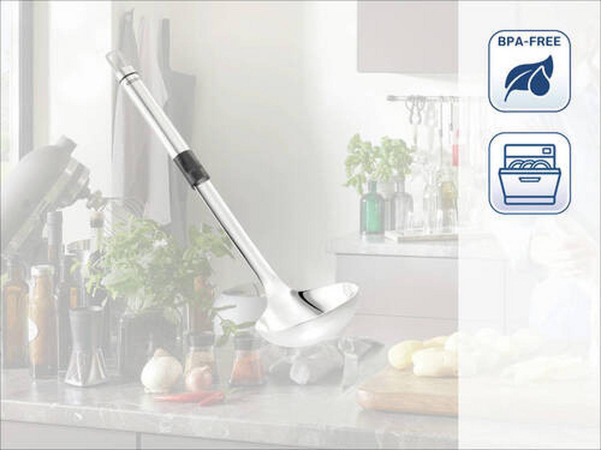 Schöpflöffel Caja - Edelstahlfarben, KONVENTIONELL, Metall (33,5/6,8/9,0cm) - Leifheit