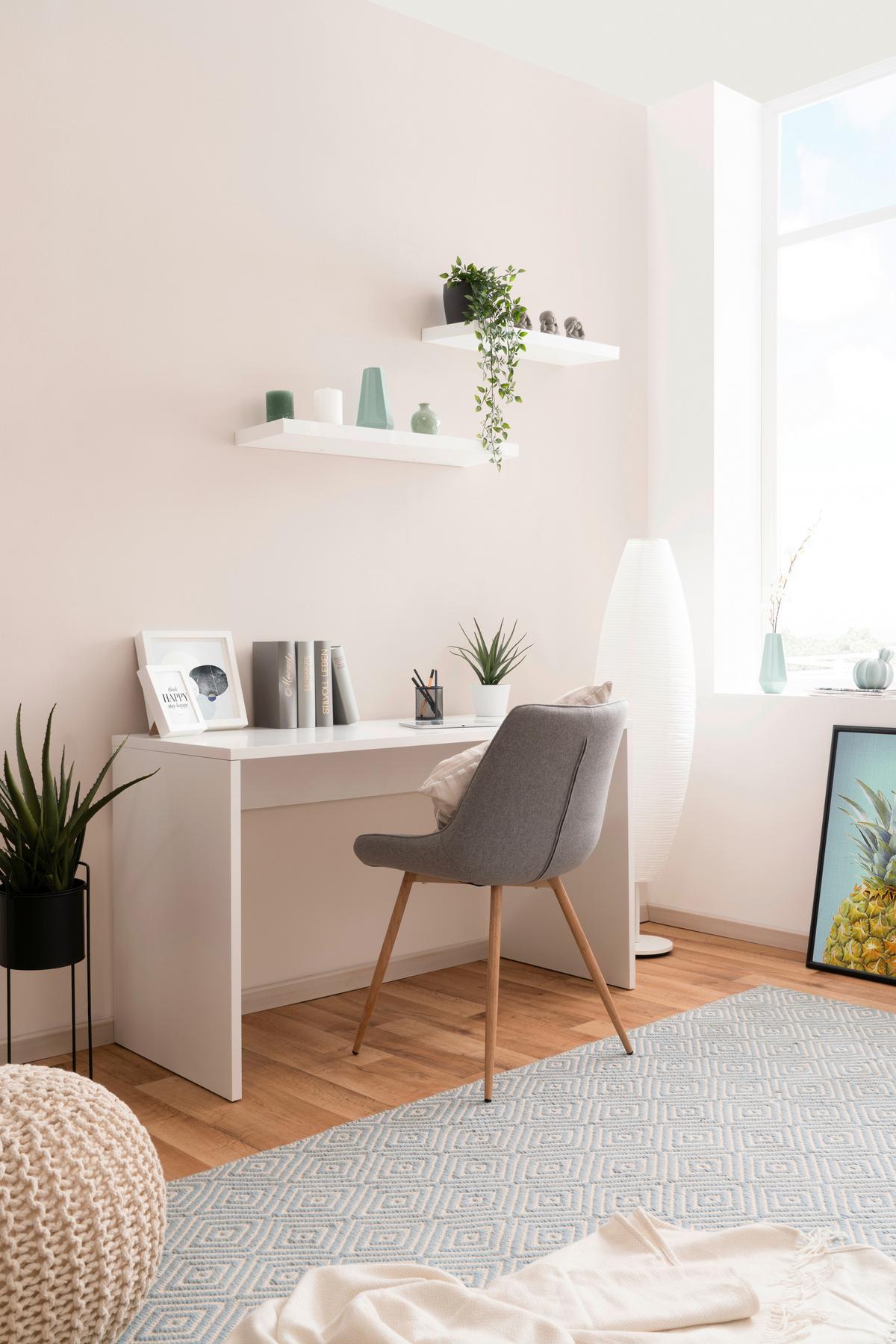 Schreibtisch L: 130cm H: 75cm Image Weiß - Weiß, KONVENTIONELL, Holzwerkstoff (130/54/75cm) - MID.YOU