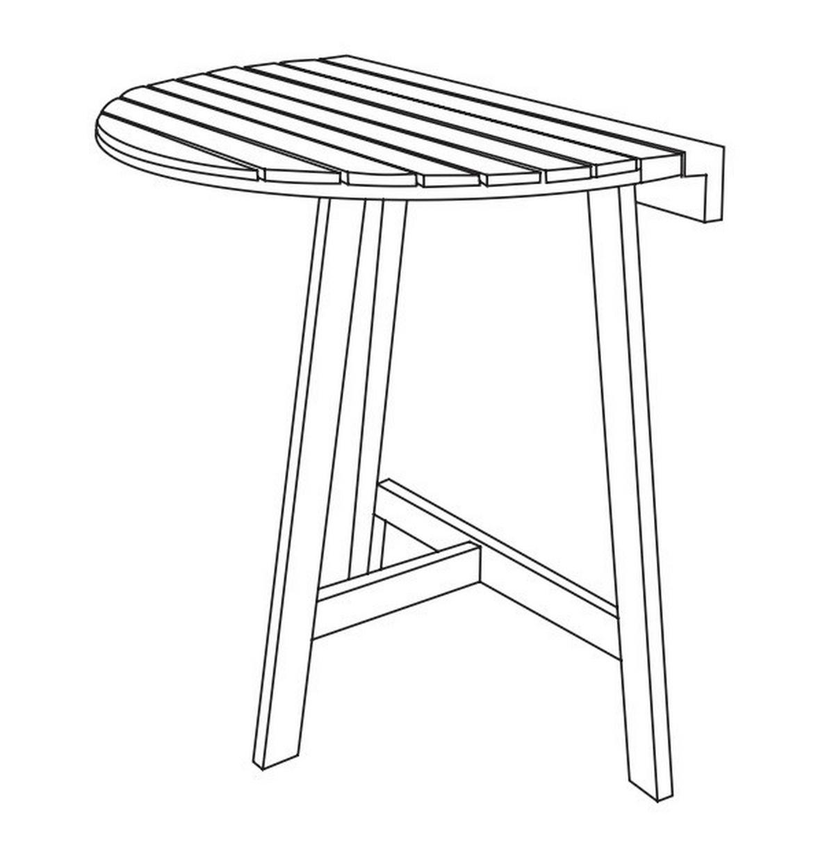 Gartentisch, halbrund LxBxH: ca. 70x45x75 cm - Akaziefarben, Basics, Holz (70/45/75cm) - Prestige Home
