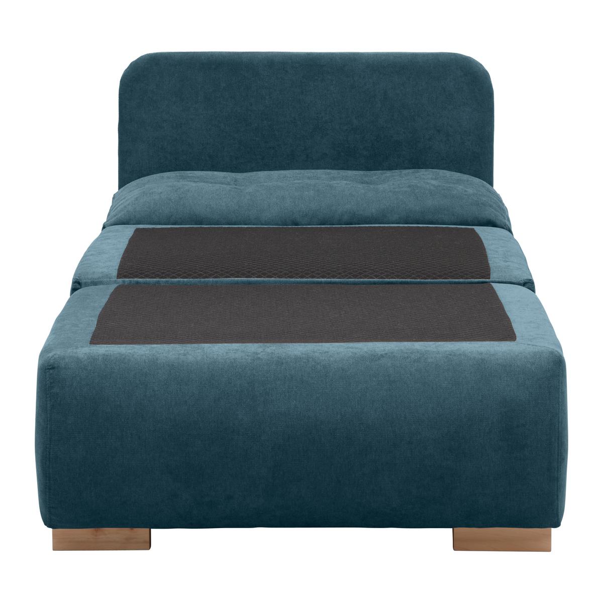 Rozkládací křeslo MODENA, tyrkysová - černá/přírodní barvy, textil/plast (89/88/90cm) - Based