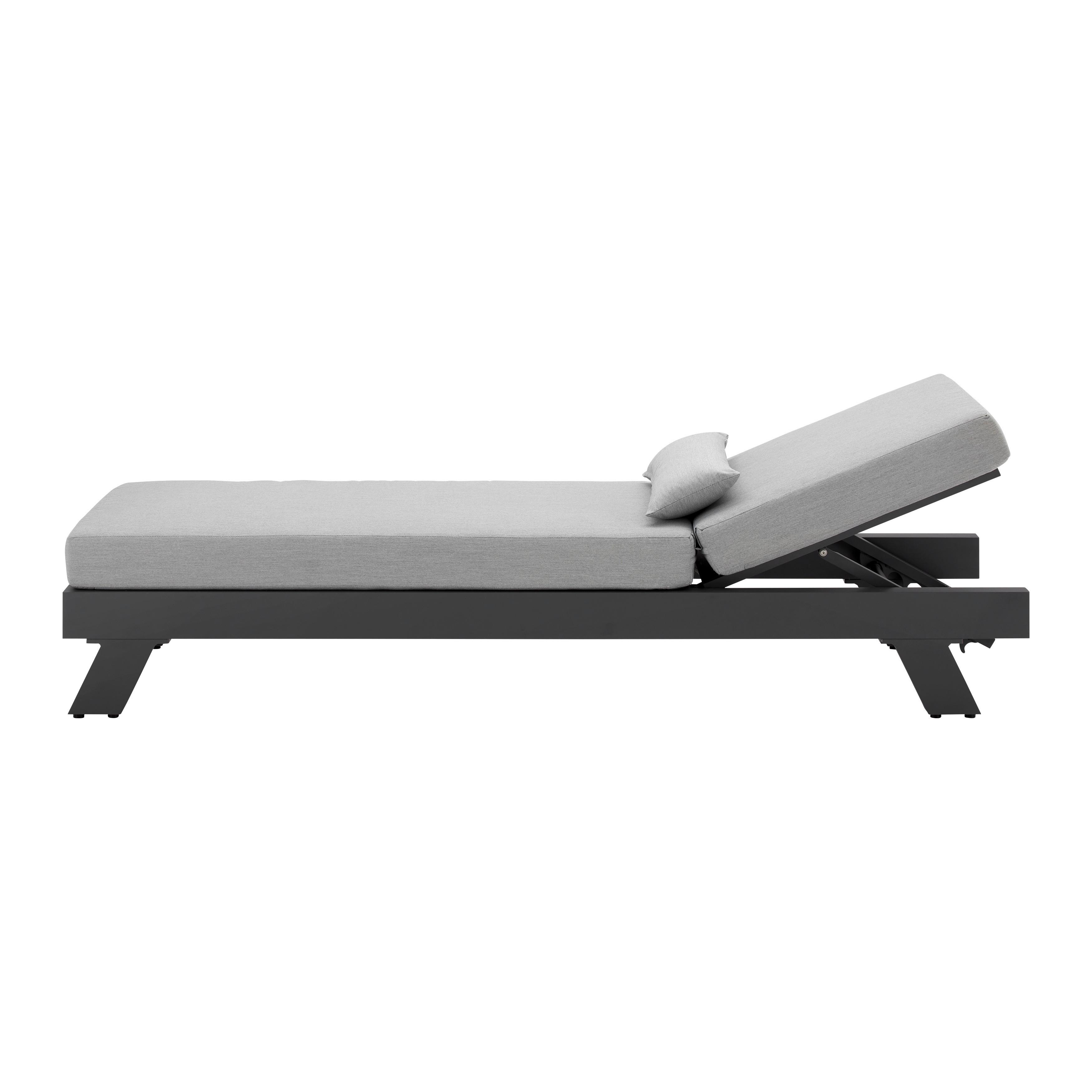 Relaxační lehátko SUSA šedá - šedá, Moderní, kov/textil (200/64/40cm) - Bessagi Garden