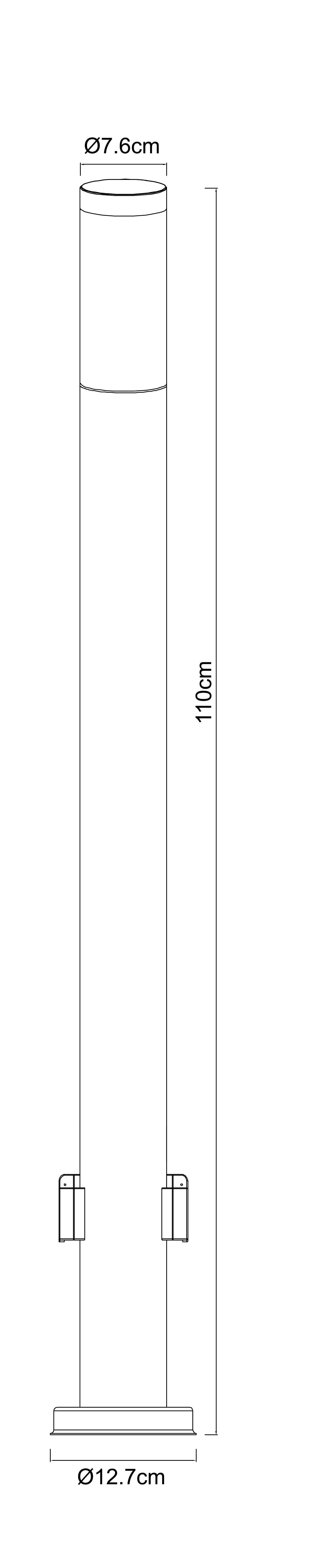 Led Außenleuchte  Kled 9 Watt Edelstahl - Opal, Basics, Kunststoff/Metall (12,7/110cm) - Globo
