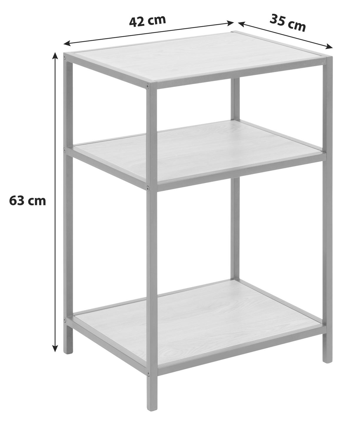Prístavný/Nočný stolík Seaford - čierna/farba duba, Trend, kov/kompozitné drevo (42,0/63,0/35,0cm) - MID.YOU