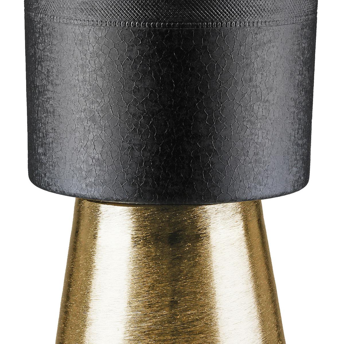 Übertopf D/H: 22x34 cm - Goldfarben/Schwarz, LIFESTYLE, Metall (22/34cm)