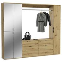 Garderobe Projekt X 3-teilig Eiche Artisan B: 212 Cm - KONVENTIONELL, Glas/Holzwerkstoff (212/193/34cm) - MID.YOU