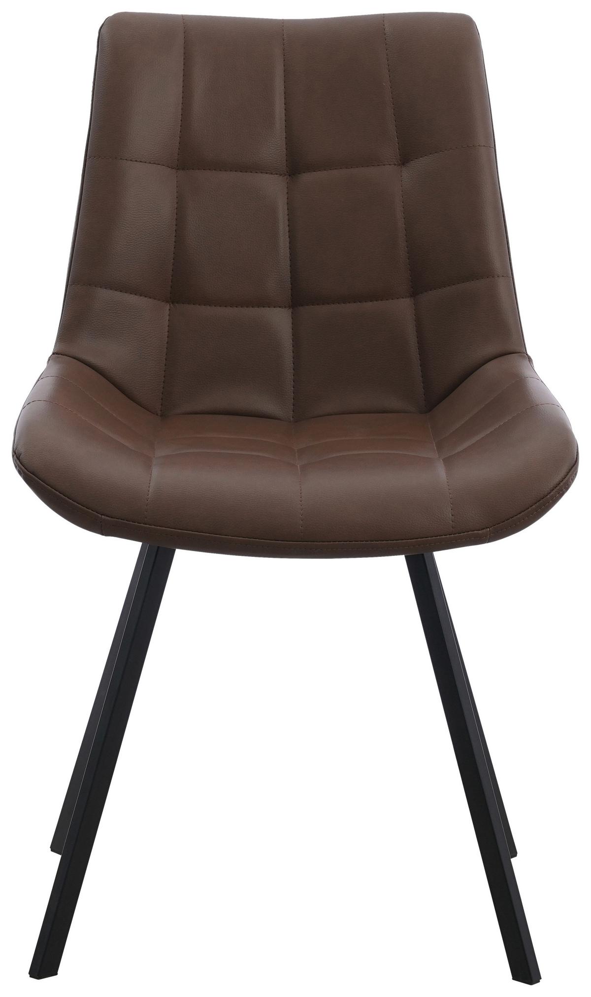 Stuhl Fritz Braun/Schwarz B: 54 cm - Schwarz/Braun, MODERN, Textil/Metall (54/86/62cm) - MID.YOU
