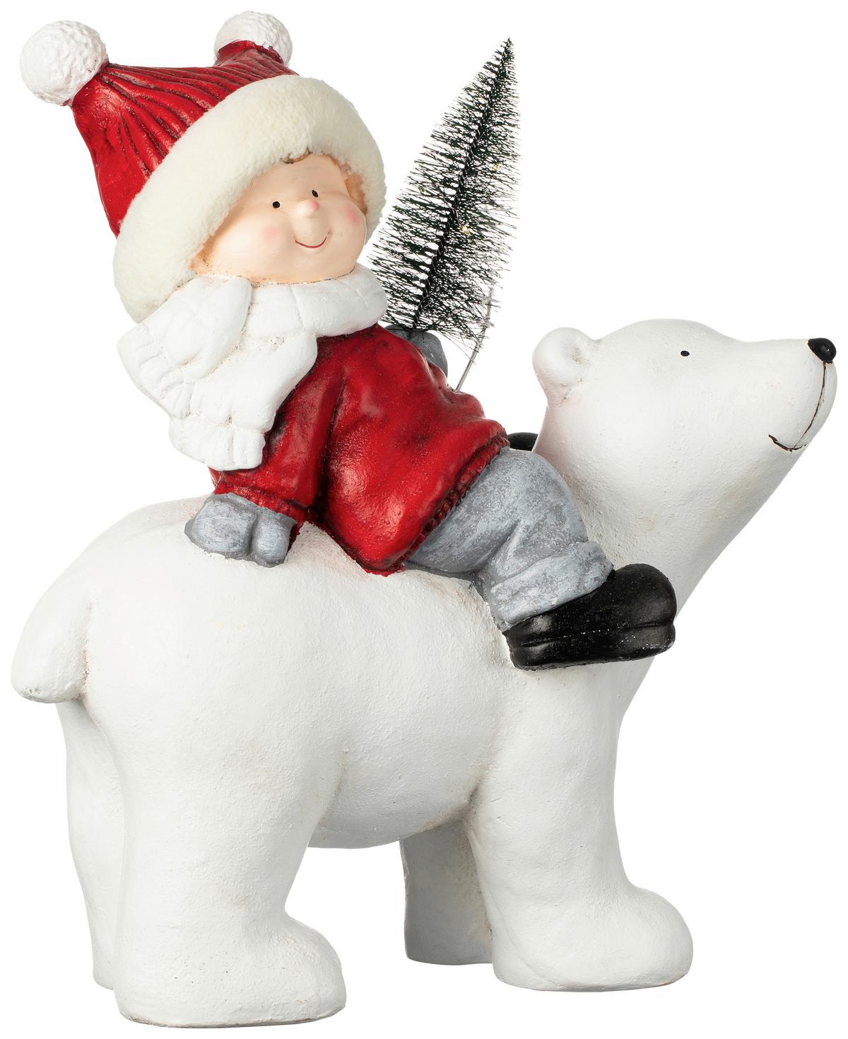 Dekofigur Kind Kevin - Rot/Weiß, KONVENTIONELL, Kunststoff (37/21/44cm) - Luca Bessoni