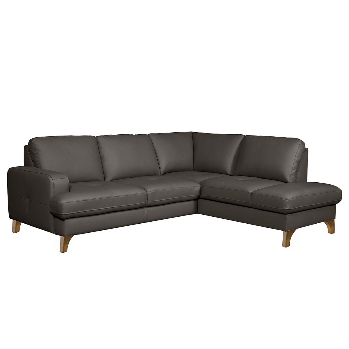Ecksofa Fargo Dunkelbraun B: 234x190 Cm - Dunkelbraun/Buchefarben, Design, Leder/Textil (234/190cm) - Livetastic