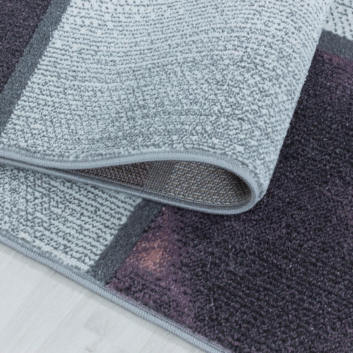 Webteppich Lila/Grau Naturfaser Ottawa 140x200 cm - Lila, Design, Textil (140/200cm)
