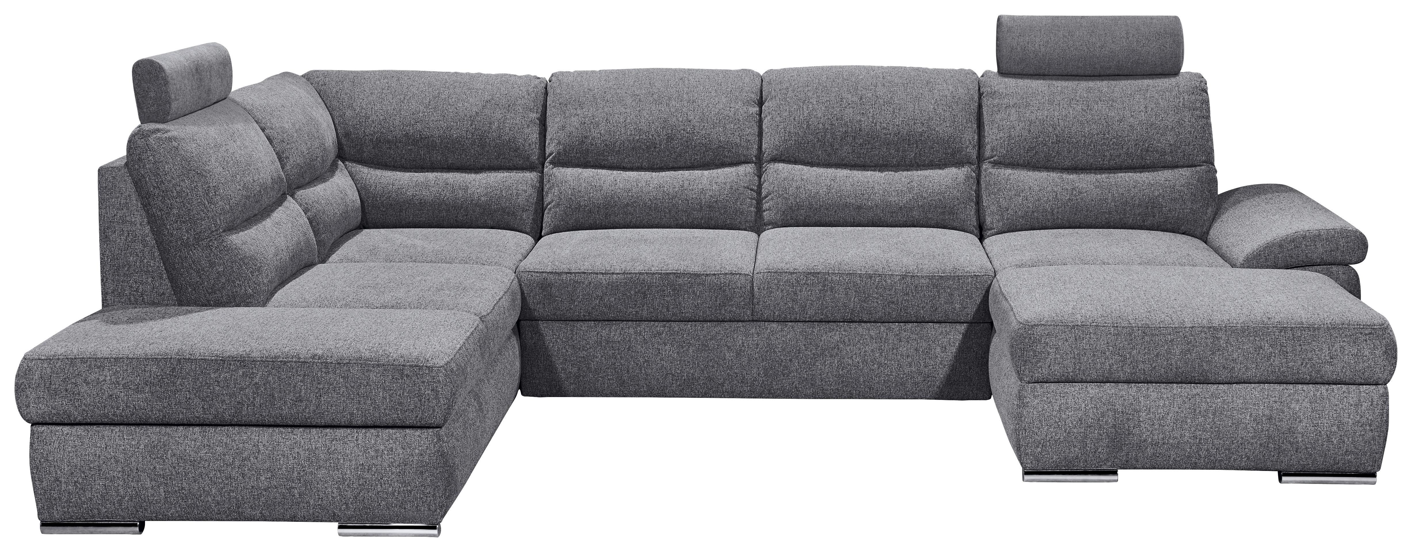 Rozkládací Sedací Souprava Alma Šedá - barvy stříbra/antracitová, Basics, kompozitní dřevo/textil (218/325/166cm) - MID.YOU