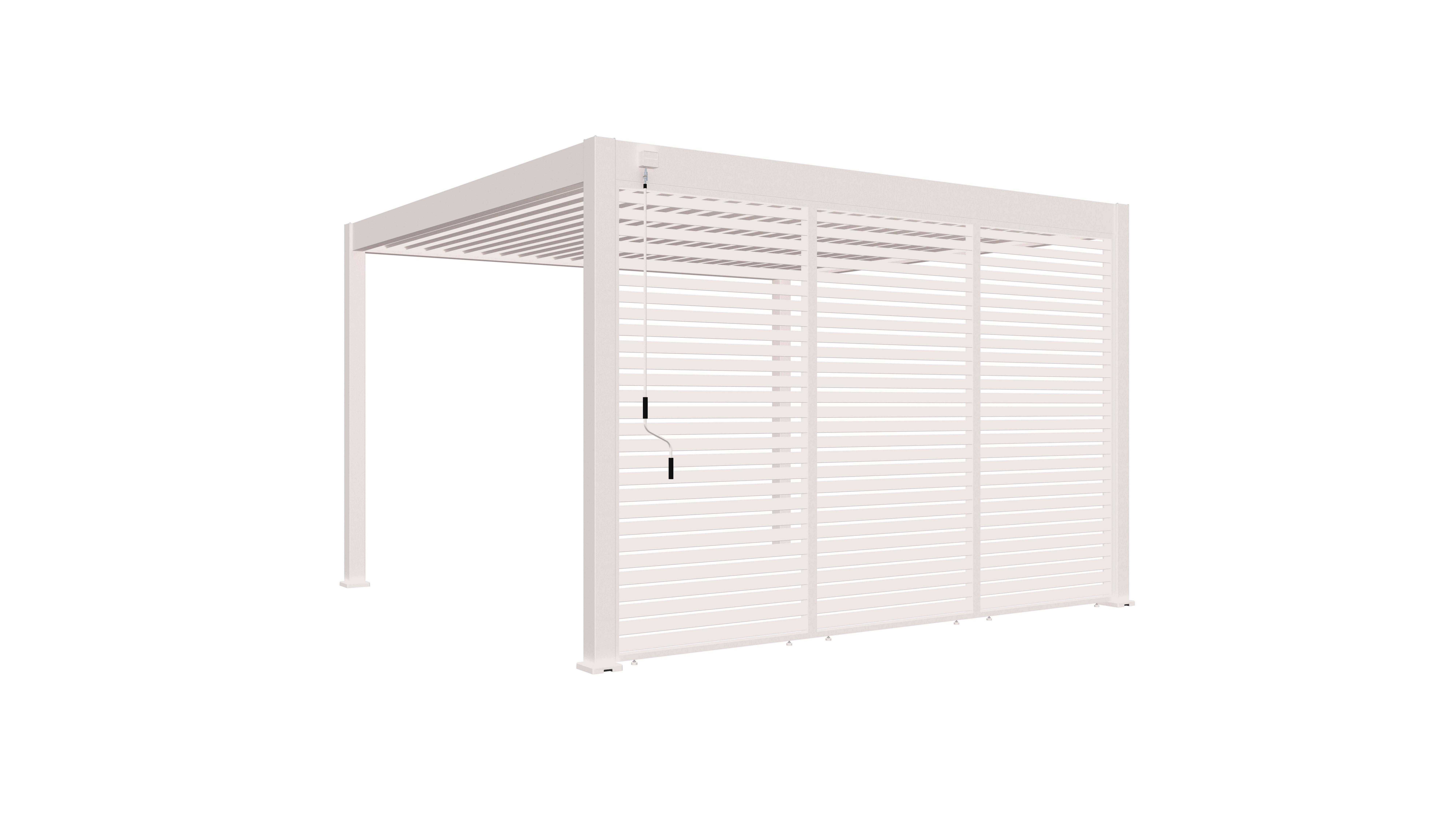 Pergola-seitenteil 123x10 Cm Weiß Aluminium - Weiß, Basics, Metall (123/235/10cm) - WEIDE