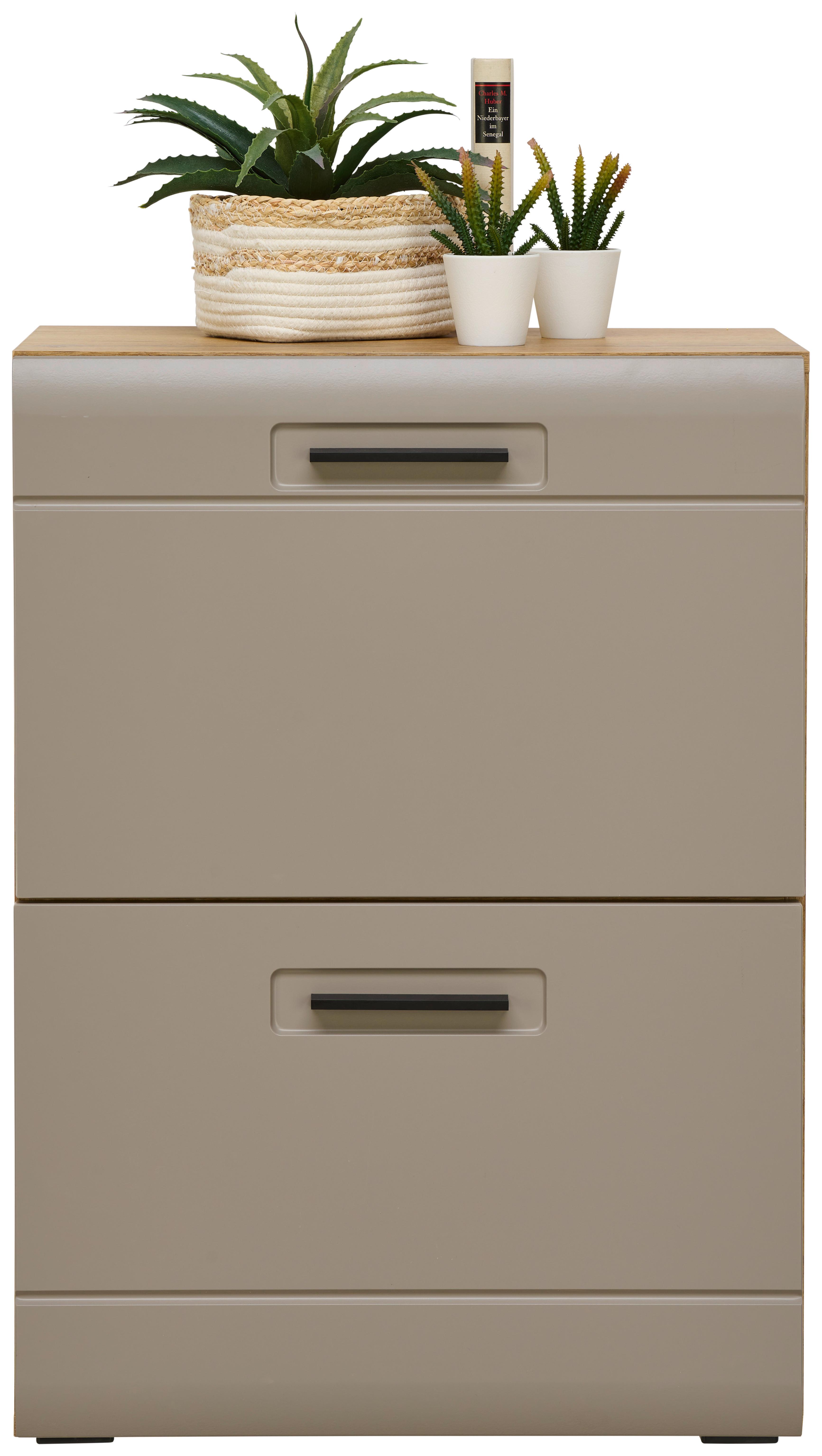 Schuhschrank Auris Basalt/ Eiche Dekor B: 60 Cm - Eichefarben/Grau, MODERN (60/82,7/37,1cm) - Luca Bessoni